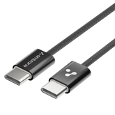 Ambrane 60W Type-C to Type-C Fast Charging Cable for Smartphones, Tablets, Laptops, iPhone 15 & other Type C devices, PD Technology, 480Mbps Data Sync, 1.2M (ABCC-60, Black/White)